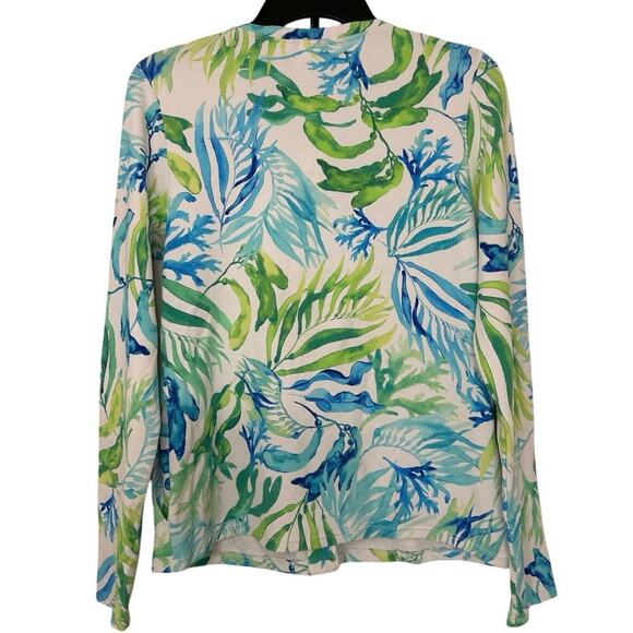 Tommy Bahama Island Cays Seafrond Full Zip UPF 50 Rashguard New Beachy Summer M - Picture 4 of 16